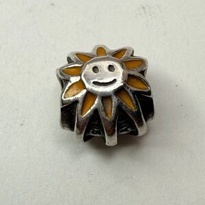 Pandora Retired Smiling Sun Enamel Charm 925 ALE